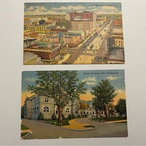 Vintage New Orleans Postcard Set - Canal Street & Tulane University